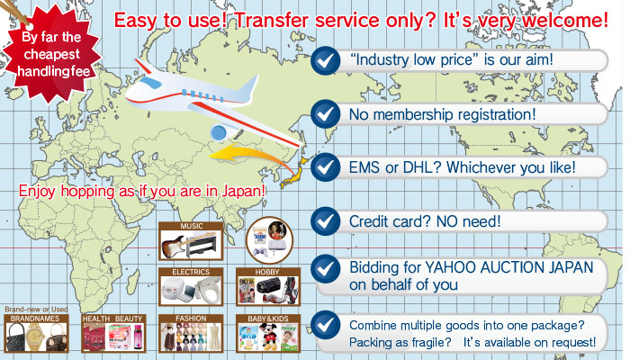 Forwarding service connecting overseas customers and Japanese online stores.